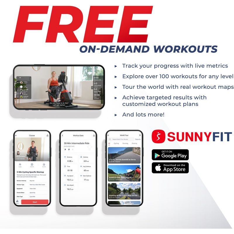 Sunny Health &#38; Fitness Performance Interactive Series Recumbent Exercise Bike - Gray, 5 of 10