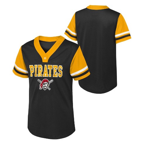 MLB Pittsburgh Pirates Girls' Henley Team Jersey - XS