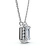 Pompeii3 3/4Ct Emerald Cut Diamond Halo Pendant 14k Gold 18" Necklace Lab Created EF/VS - 3 of 4