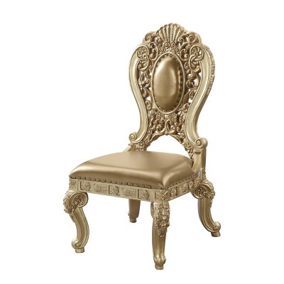 Seville 27" Gold Upholstered Side Chair with Wood Frame