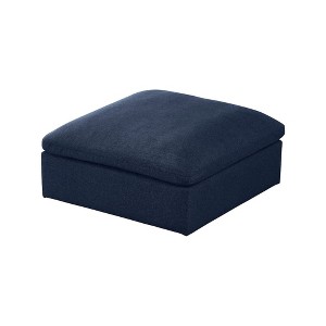 Meridian Furniture,Serene Linen Textured Fabric Deluxe Comfort Modular Ottoman - 1 of 4