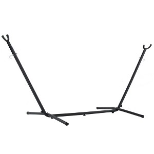 The Hamptons Collection 110” Black Squared Steel Hammock Stand With Hardware - 1 of 2