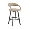 Armen Living Ramona Swivel Barstool Beige and Black 30 in Seat Height - 2 of 4