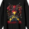 Deadpool & Wolverine Knifes Arrows & Ninja Stars Adult Black Crew Neck Long Sleeve Sweatshirt-Small - 2 of 3