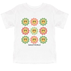 SmileyWorld Flowers With Sunglasses - Toddler Short Sleeve Graphic T-Shirt - 1 of 4