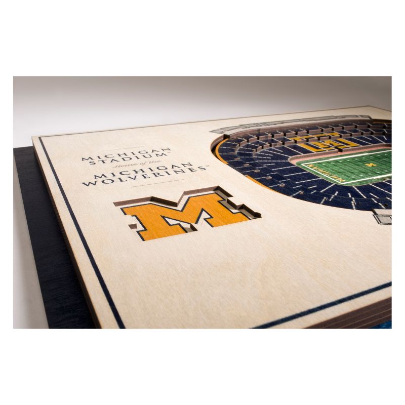 NCAA Michigan Wolverines 5-Layer StadiumViews 3D Wall Art, 3 of 5