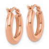 Black Bow Jewelry 3mm Round Hoop Earrings in 14k Rose Gold, 16mm (5/8 Inch) - 3 of 4