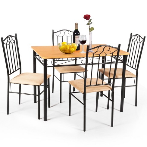 Costway 5 Pc Dining Set Wood Metal 30, Target Dining Room Chairs Set Of 4
