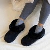Bearpaw Women's Multi Striped Brushed Terry Anklet/High-Rise Socks 2pk - Med Gray - 4 of 4