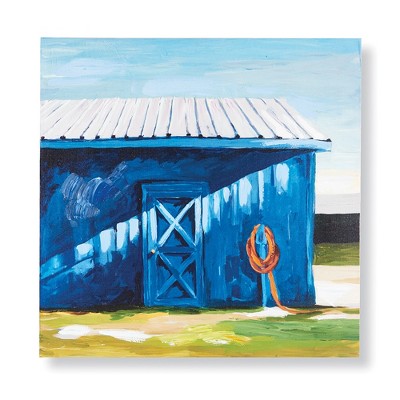 Plum & Post The Blue Barn Wall Canvas