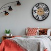 Sorbus 24" Decorative Round Analog Wall Clock Featuring Woodley Park Station Text, Rustic Modern Farmhouse Style, Wooden, Metal - image 2 of 4