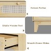 6 Rattan Drawer Dresser, with USB Ports and Outlets, 6 Chests of Drawers Storage for Bedroom, Living Room,Hallway,Bedside,Dining Room,Corridor - 4 of 4