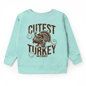 SmileyWorld Cutest Turkey Distressed - Toddler Graphic Sweatshirt and Youth Graphic Sweatshirt - 1 of 2