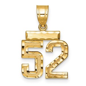 Black Bow Jewelry 14k Yellow Gold, Varsity Collection, Small D/C Pendant Number 52 - 1 of 3