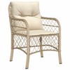 vidaXL Patio Chairs with Cushions 2 pcs Beige Poly Rattan - 4 of 4