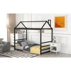 Twin Size House Platform Bed with Roof and Chimney Design - 3 of 4