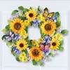 Collections Etc Garden of Sunflowers and Butterflies Hanging Wreath - 2 of 2