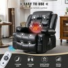 Faux Leather Massage Swivel Rocker Recliner Chair with Vibration Massage, Heat, Rocking Function, Side Pockets, 2 Cup Holders and USB Charge Port - 3 of 4