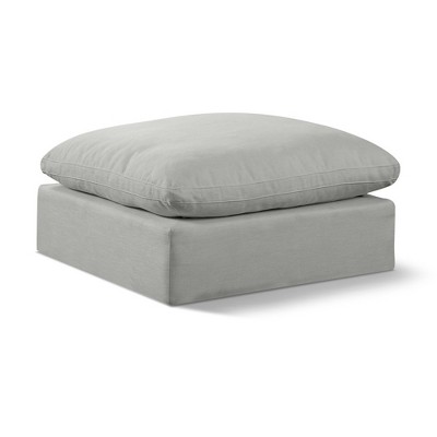 Meridian Furniture,Comfy Linen Textured Fabric Modular Ottoman
