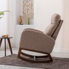 Modern Glider Rocking Chair with Wooden Legs and Side Pocket, High-Back Recliner Armchair for Nursery, Living Room, Bedroom - 2 of 4