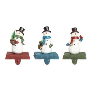 Transpac Resin 6 in. Multicolored Christmas Jolly Snowman Set of 3 - 1 of 2