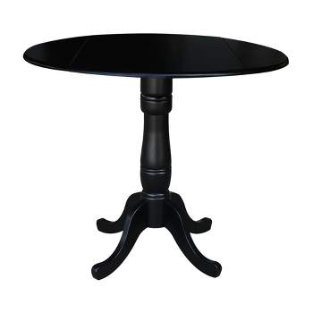 Davidson Round Dual Drop Leaf Pedestal Table Black - International Concepts