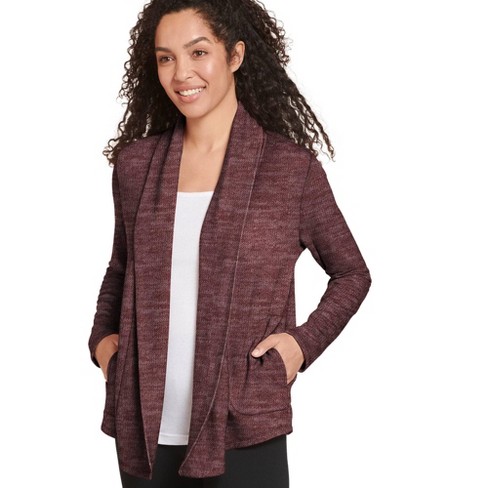 Jockey Women's Pack Easy Cardigan M Leather Red Heather : Target