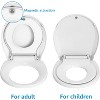 Elongated Toilet Seat with Toddler Seat Built In, Potty Training Lid for Adults and Kids, Slow Close Magnetic Closure, Family Bathroom - 4 of 4