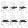 vidaXL Chair Cushions 6 pcs Black 15.7"x15.7"x2.8" Oxford Fabric - 4 of 4