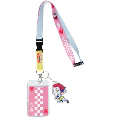 Space Cat Galaxy Breakaway Lanyard w/ Charm Clear ID Badge Holder Keychain - Blue