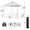 CROWN SHADES 10x10 Canopy Tent, Pop Up Beach Tent for Outdoor Shades with Wheeled Bag, 8 Stakes, 4 Ropes - image 3 of 4