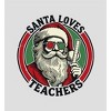 Santa Loves Teachers Women's Crew Neck Short Sleeve Crop Tee - 2 of 3