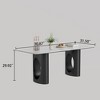 CAVINAS Dining Table Sintered Stone Composite Tempered Glass Table with Carbon Steel Base - 3 of 4