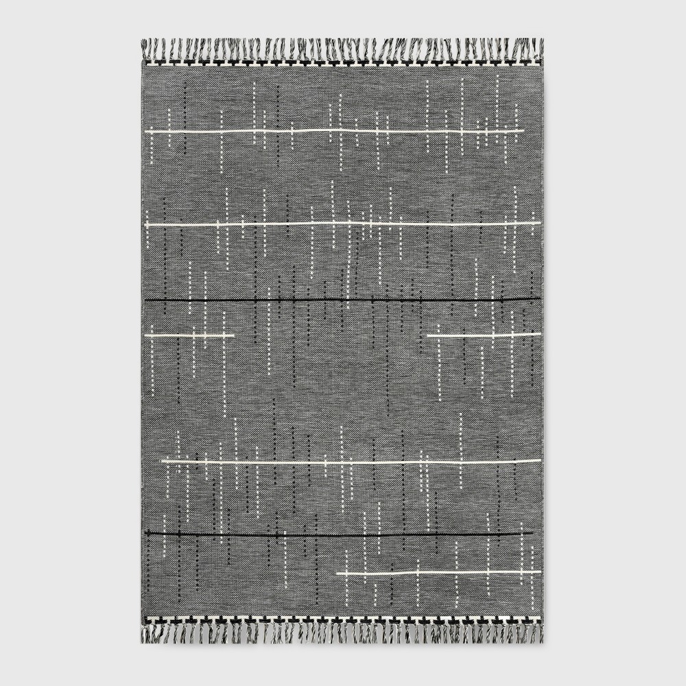 5' x 7' Linden Stripe Outdoor Rug Gray - Project 62