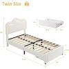 Twin Upholstered Bed Frame With Adjustable Headboard, Velvet Princess Platform Bed Frame for Kids/Girls, Wooden Slats Support£¬Easy Assembly - 2 of 4