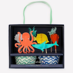 Meri Meri Octopus & Shark Cupcake Kit (Pack of 24) - 1 of 4