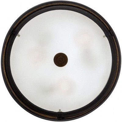 Renaissance Copper 16" Mosaic Glass Drum Flush Mount Ceiling Light