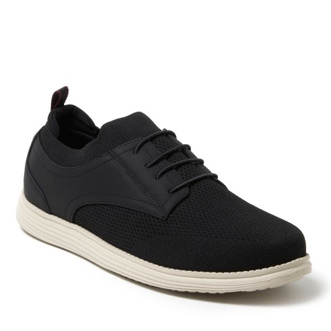 Dearfoams Men's Nash Stretch Knit Oxford Slip On Sneaker - Black Size 9