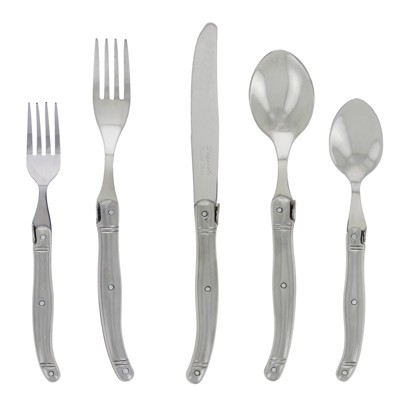 French Home Laguoile 20pc Stainless Steel Silverware Set Silver