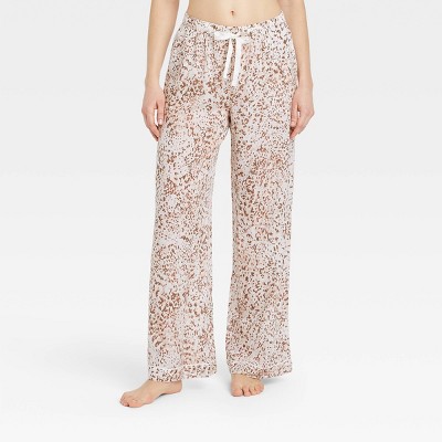 Women's Leopard Print Simply Cool Pajama Pants - Stars Above™ Cream XS