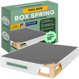 Continental Sleep, Unassembled Twin Box Spring for Twin Bed, 10-Inch Wood Box Spring Only, Packed Flat, Easy Assembly, White - 1 of 4