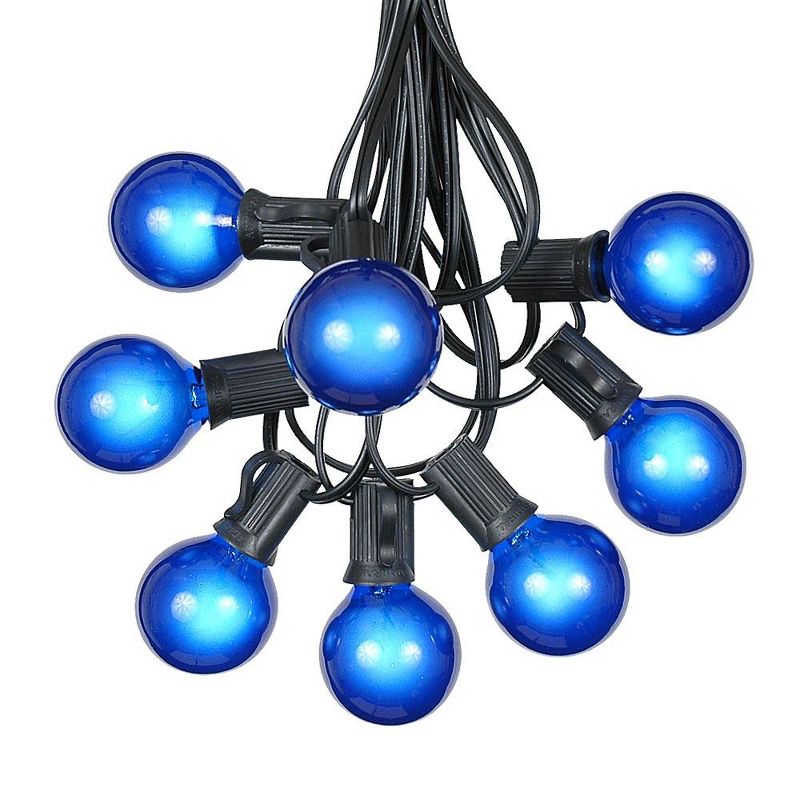 Novelty Lights 100 Feet G40 Globe Outdoor Patio String Lights, Black Wire, 1 of 6