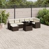 vidaXL 8 Piece Patio Sofa Set with Cushions - Brown and Cream - 2 of 4