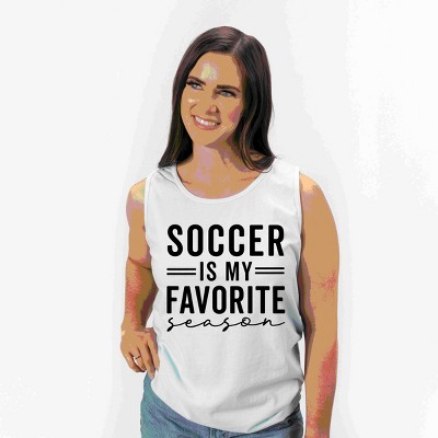 Simply Sage Market Soccer Is My Favorite Season Garment Dyed Tank