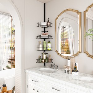 Tension Pole 4-Tier Adjustable Corner Shower Caddy - 1 of 4