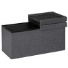 Tangkula Dark Grey 30" Storage Folding Ottoman with Lift Top Bed End Bench 80L Storage Space - 4 of 4