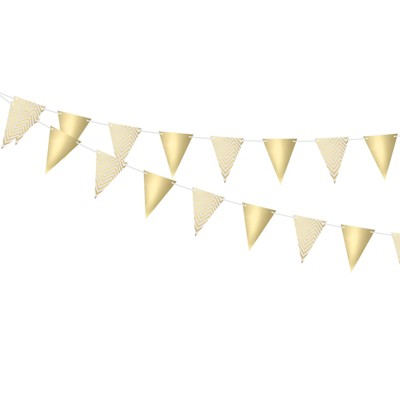 Unique Bargains Reusable Triangle Bunting Flags for Wedding Party Decorations 2 Pcs