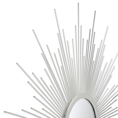 Champagne Round Sunburst Mirror with Radiant Lines