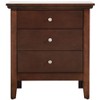 ORRD Cappuccino 3-Drawer Nightstand, Wooden Bedside Storage Table - 3 of 4