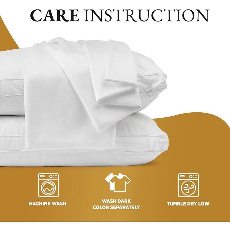 Linen Classique Premium Sateen Cotton 320TC Wrinkle Resistant Envelope Pillowcase – (2 Pack), 4 of 9